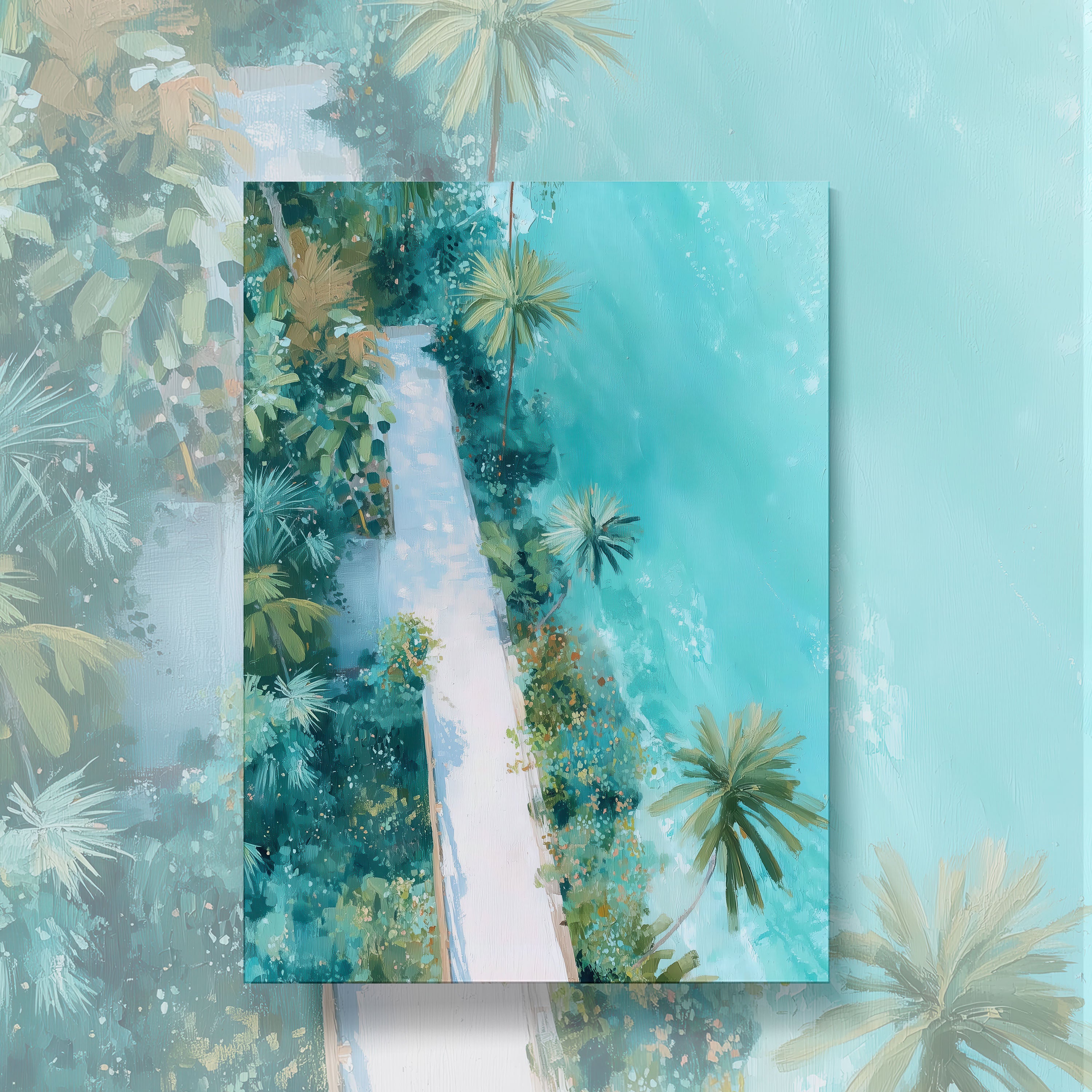 Coastal Path Dreamscape – Digital Tropical Wall Art Print