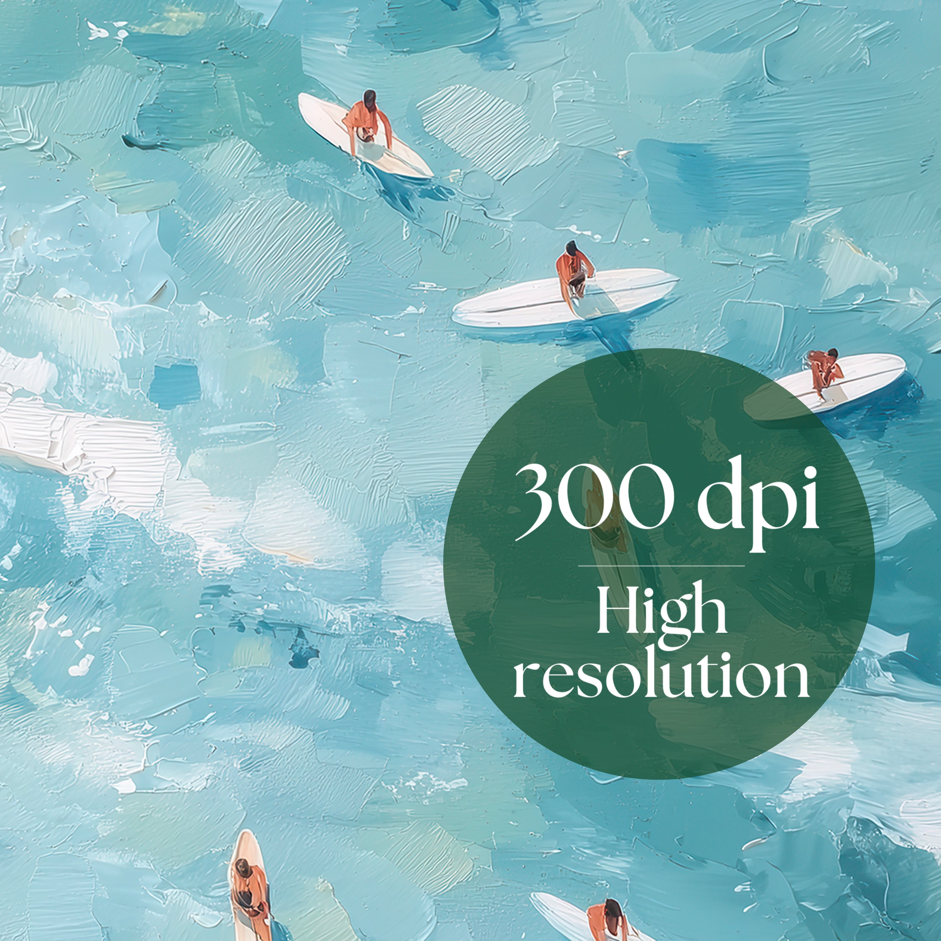 Surfer Ocean Art – Aerial View Surfboard Digital Print