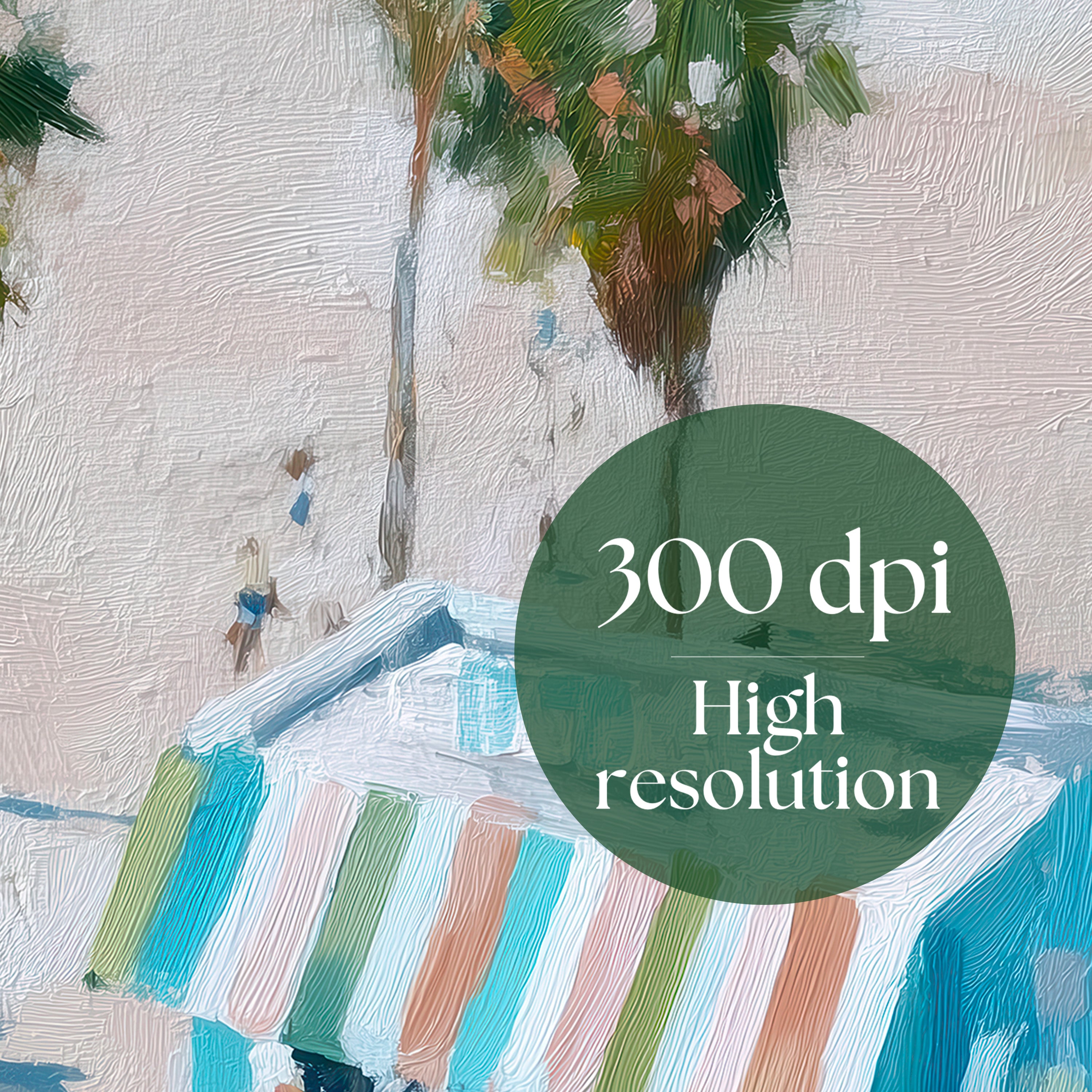 Seaside Market Art – Coastal Palm Tree Digital Print