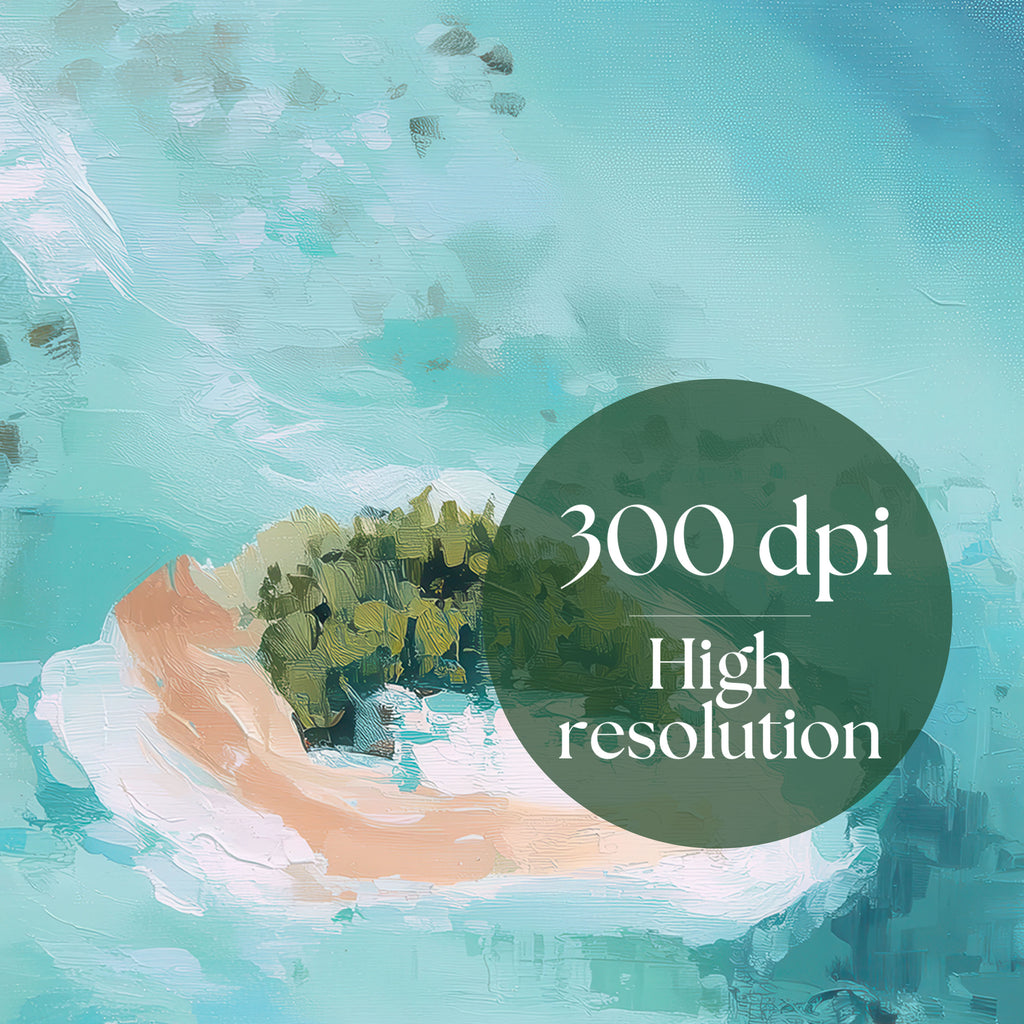 Digital Tropical Island Wall Art - Coastal Landscape Beach Print
