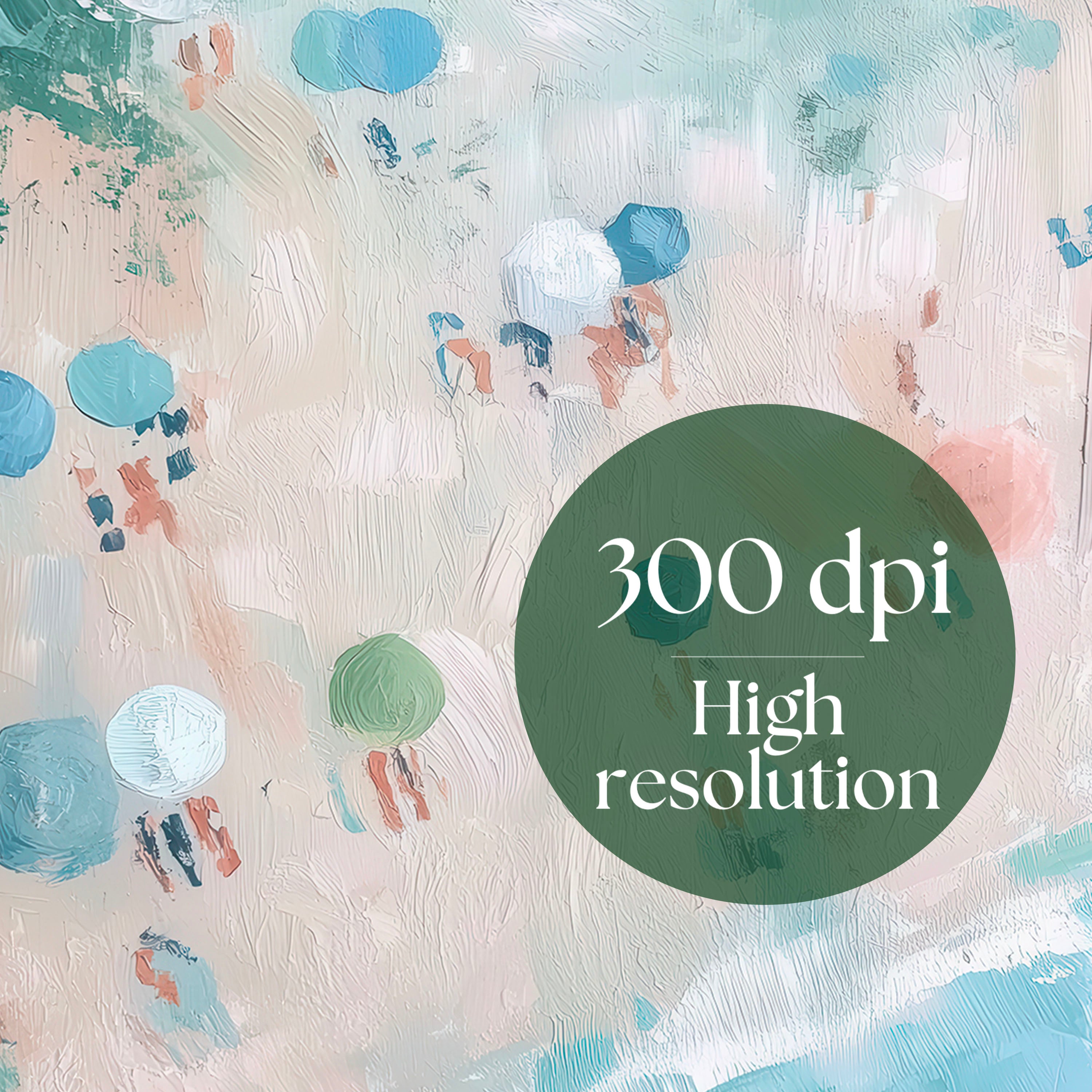 Digital Beach Painting Wall Art – Coastal Aerial Print