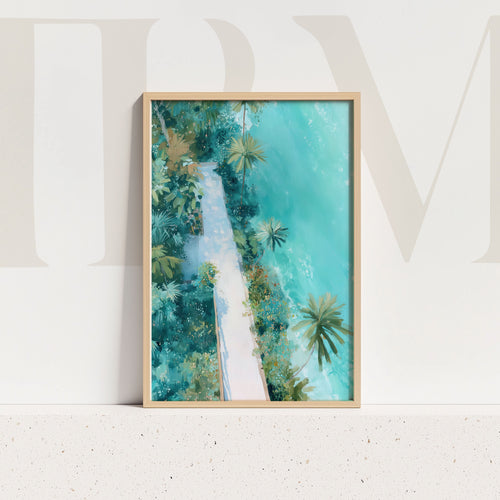 Coastal Path Dreamscape – Digital Tropical Wall Art Print