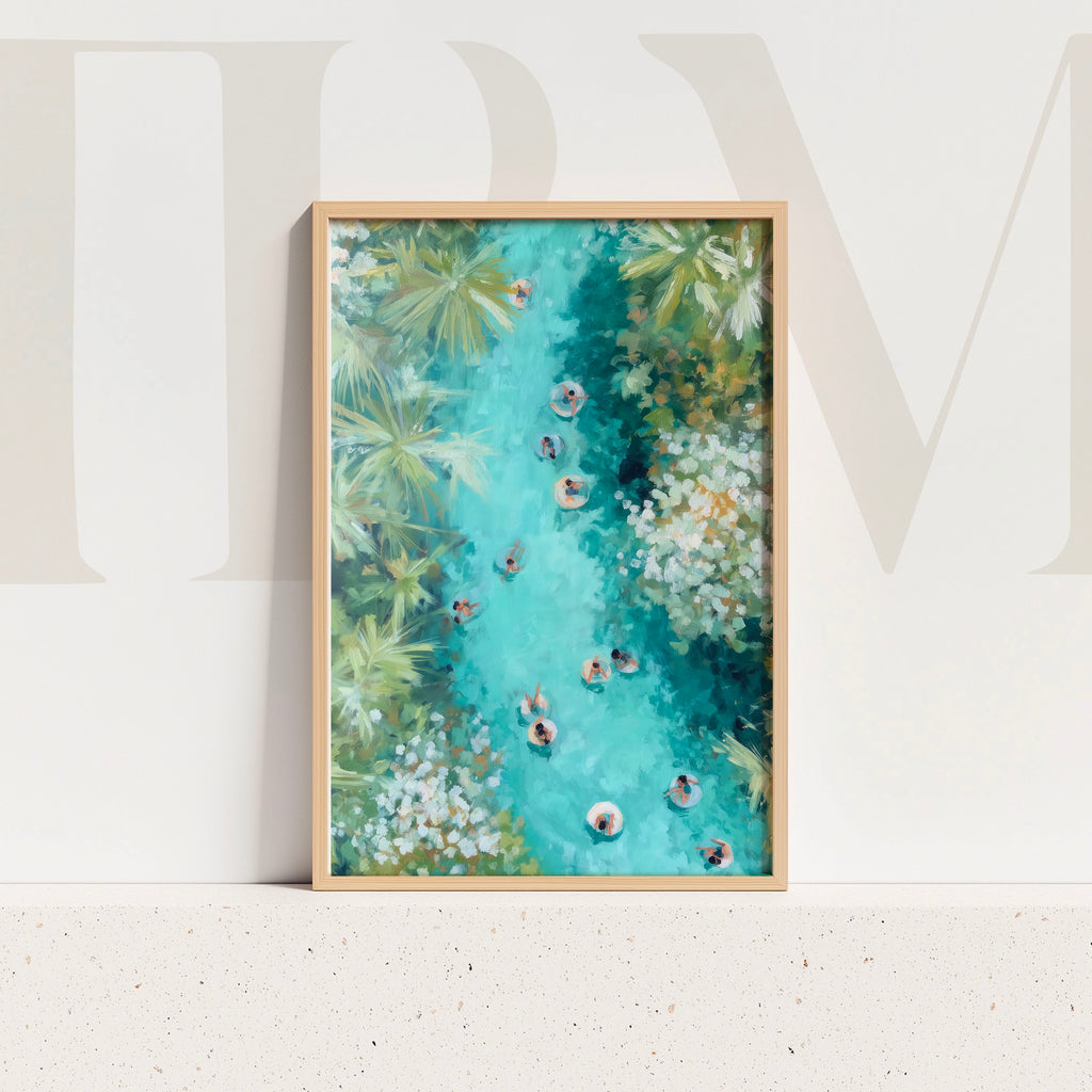 Lazy River Art – Tropical Floating Pool Digital Print