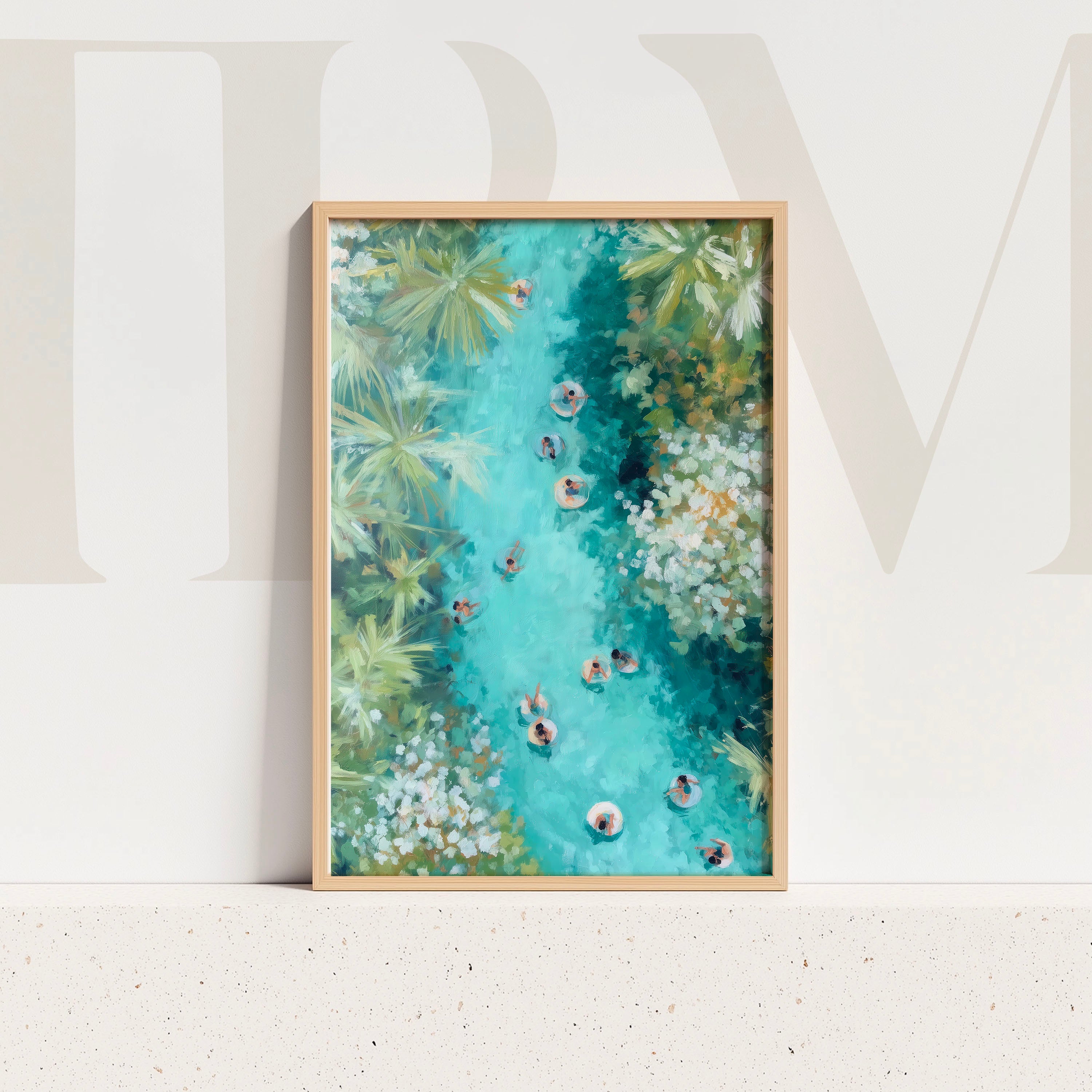Lazy River Art – Tropical Floating Pool Digital Print