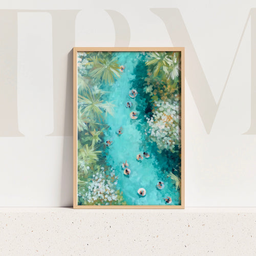 Lazy River Art – Tropical Floating Pool Digital Print