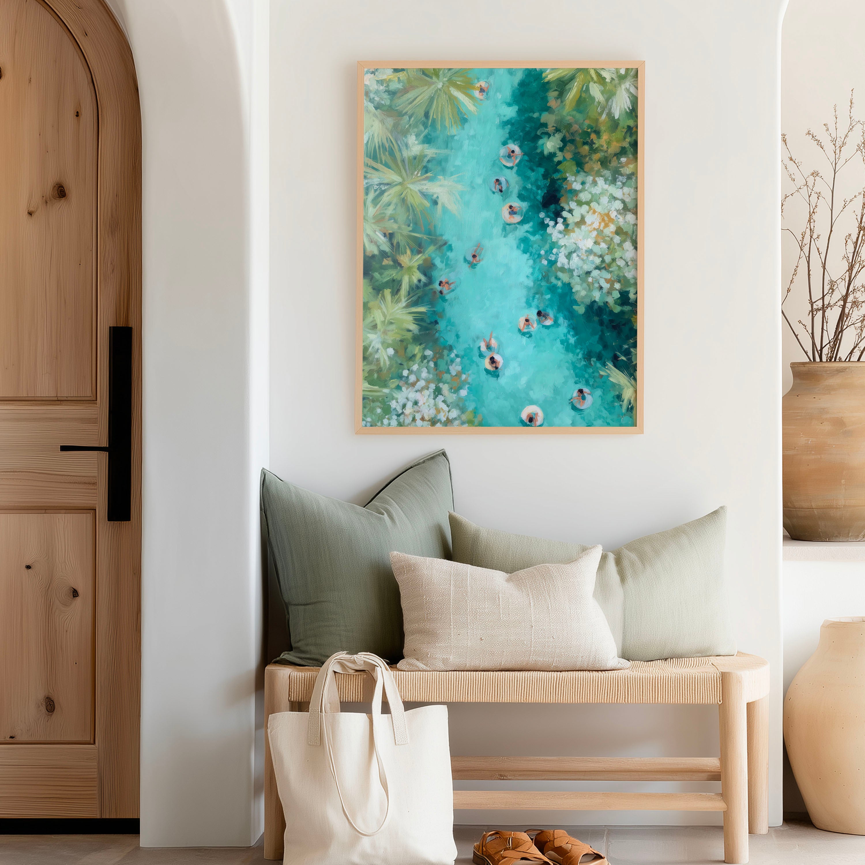 Lazy River Art – Tropical Floating Pool Digital Print