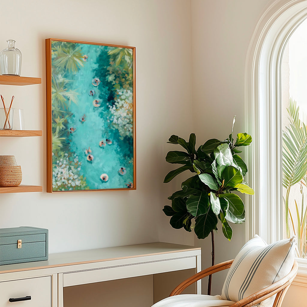 Lazy River Art – Tropical Floating Pool Digital Print