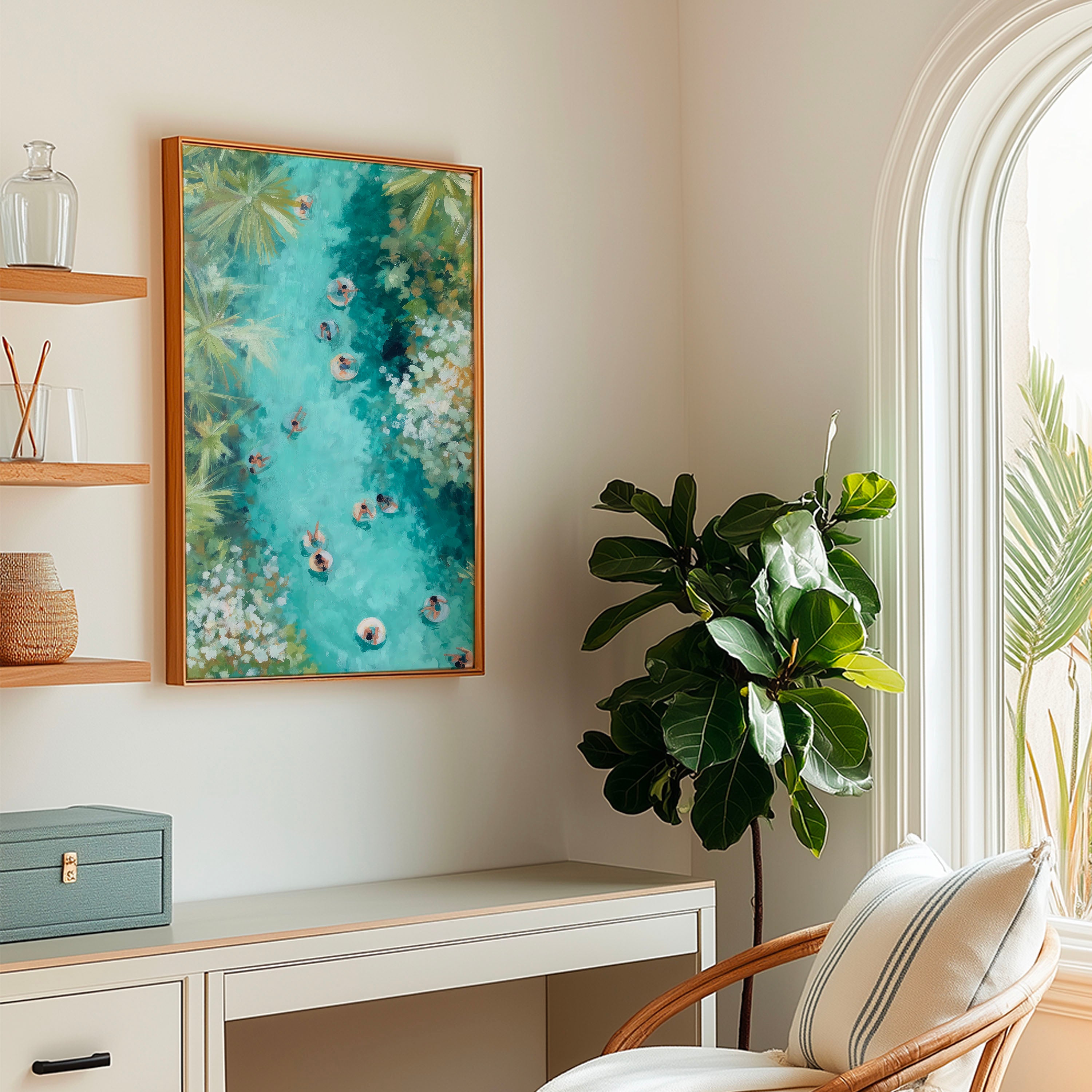 Lazy River Art – Tropical Floating Pool Digital Print