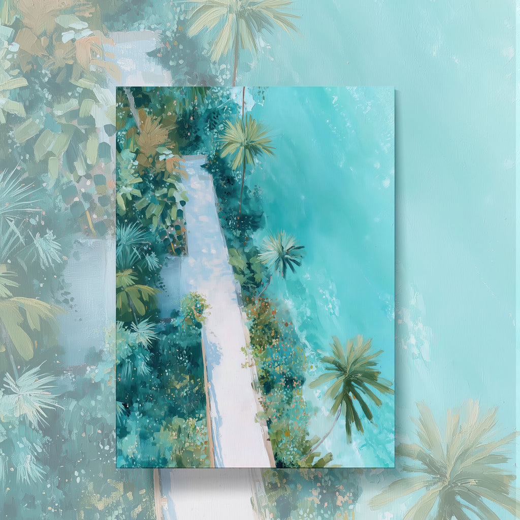 Coastal Path Dreamscape – Digital Tropical Wall Art Print