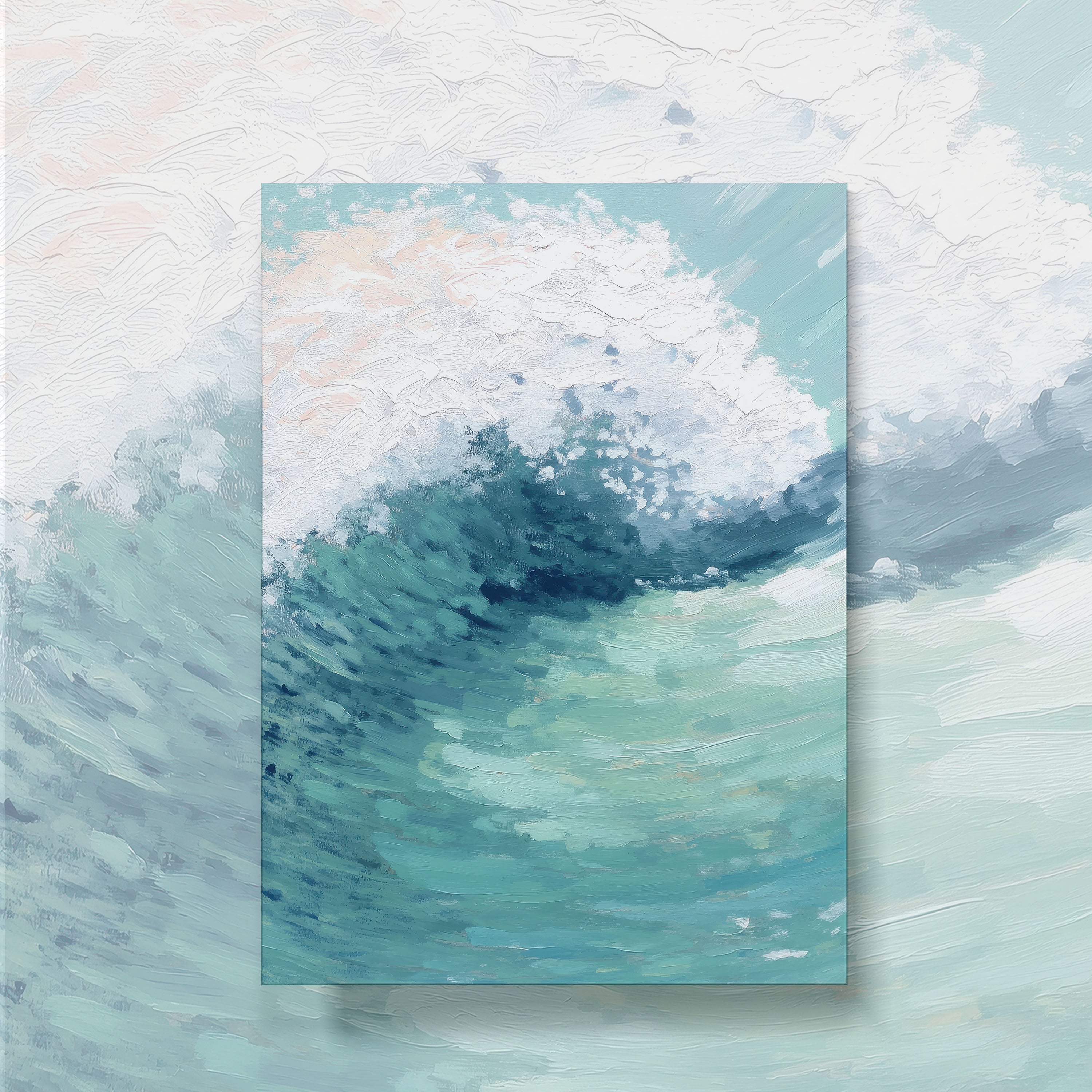 Ocean Wave Painting - Abstract Seascape Digital Wall Art