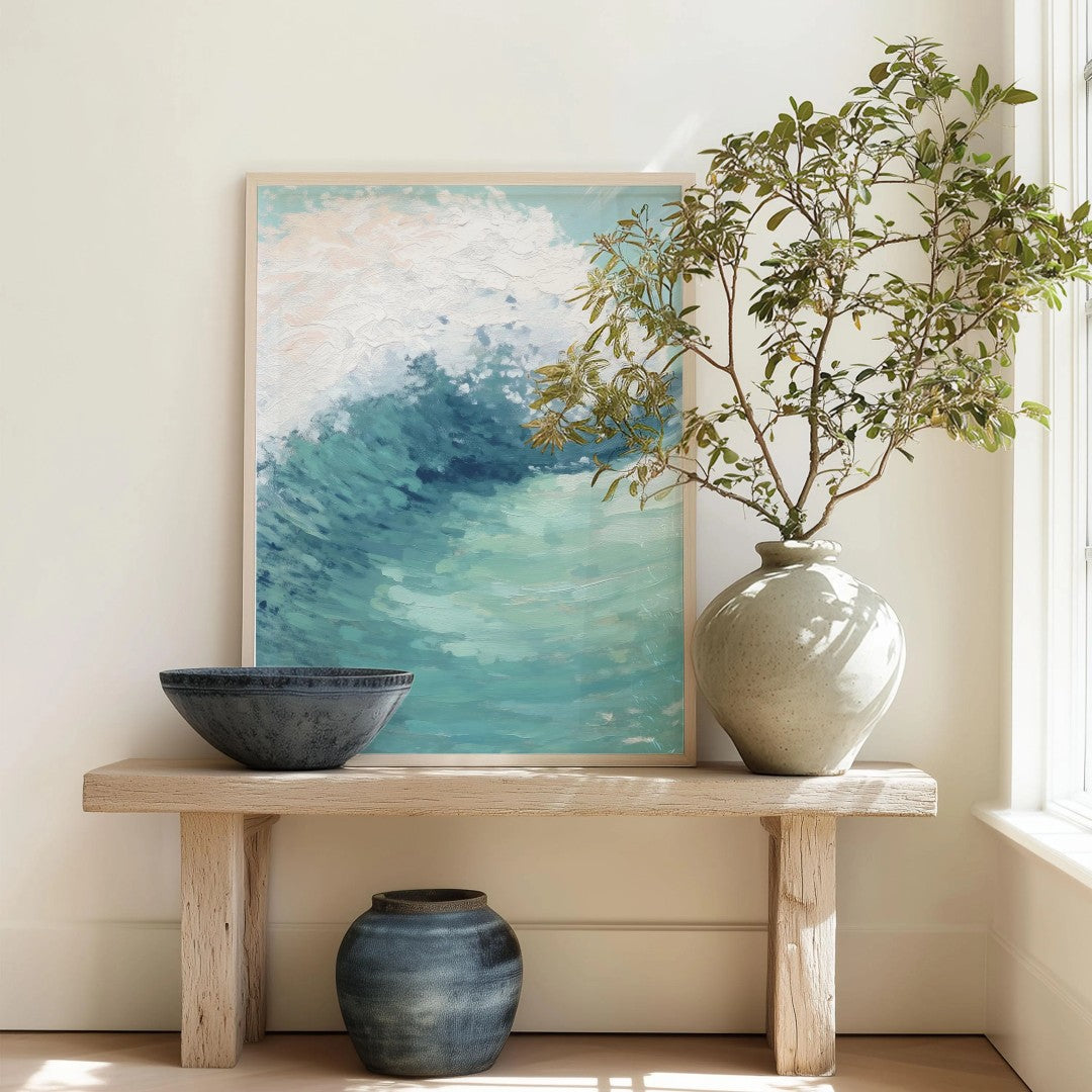 Ocean Wave Painting - Abstract Seascape Digital Wall Art