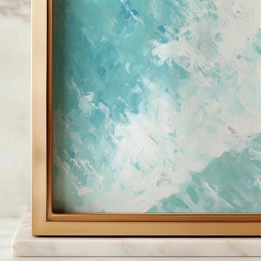 Pier Painting - Digital Aerial Beach Print with Palm Trees for Coastal Wall Art