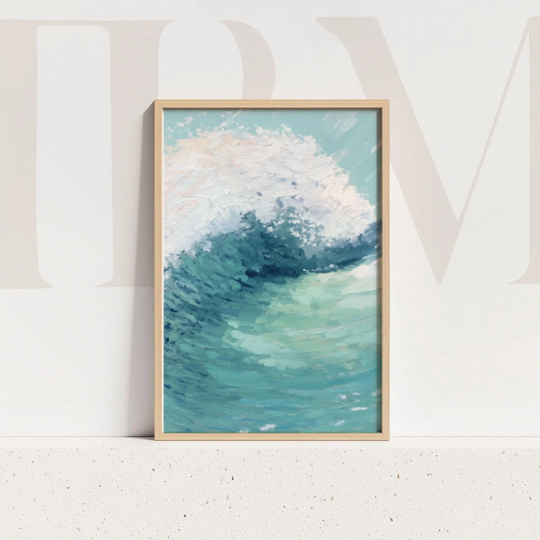 Ocean Wave Painting - Abstract Seascape Digital Wall Art
