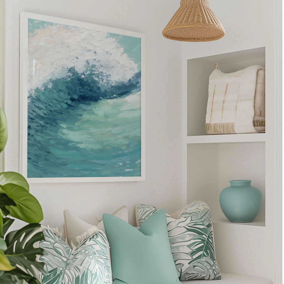 Ocean Wave Painting - Abstract Seascape Digital Wall Art